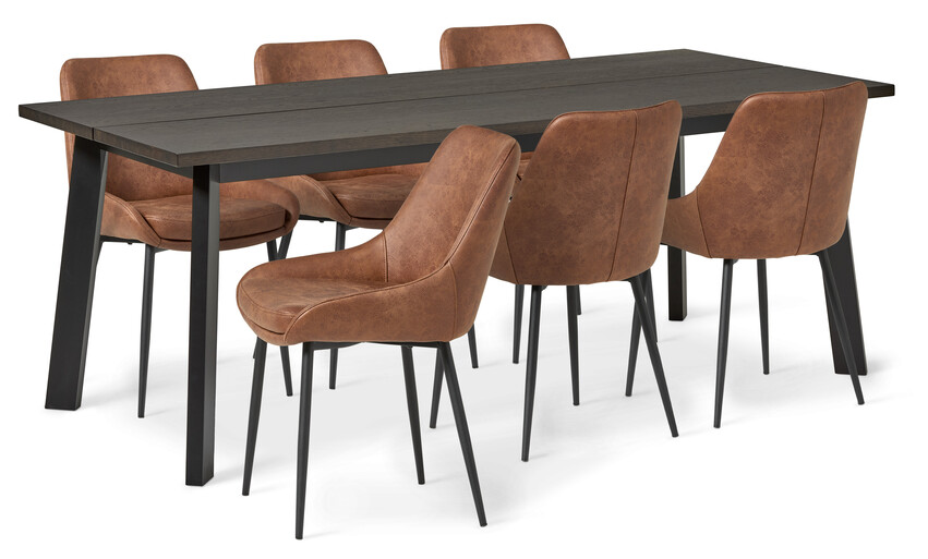 Nomad - Matgrupp med 6 stolar Leon - Orange