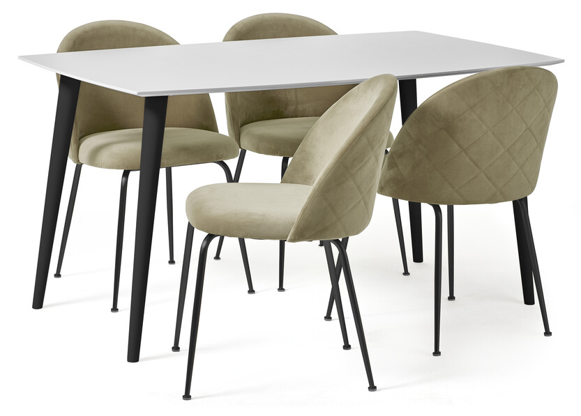 Plaine - Matgrupp med 4 stolar Kiwi - Brun