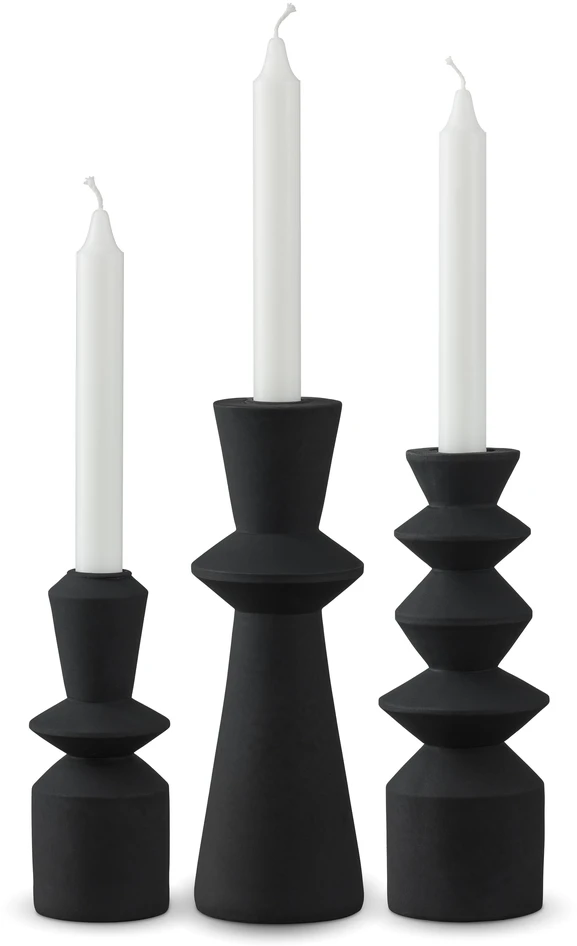 Link - Ljusstake, H 24,5 Ø 8,2 cm - Svart