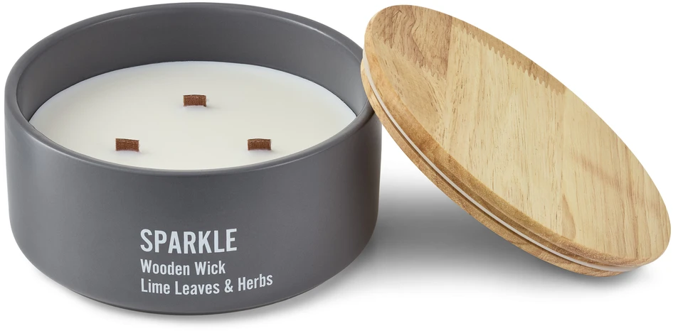 Sparkle - Doftljus, Lime Leaves & Herb, brinntid 25 h, 508 gr - Grå