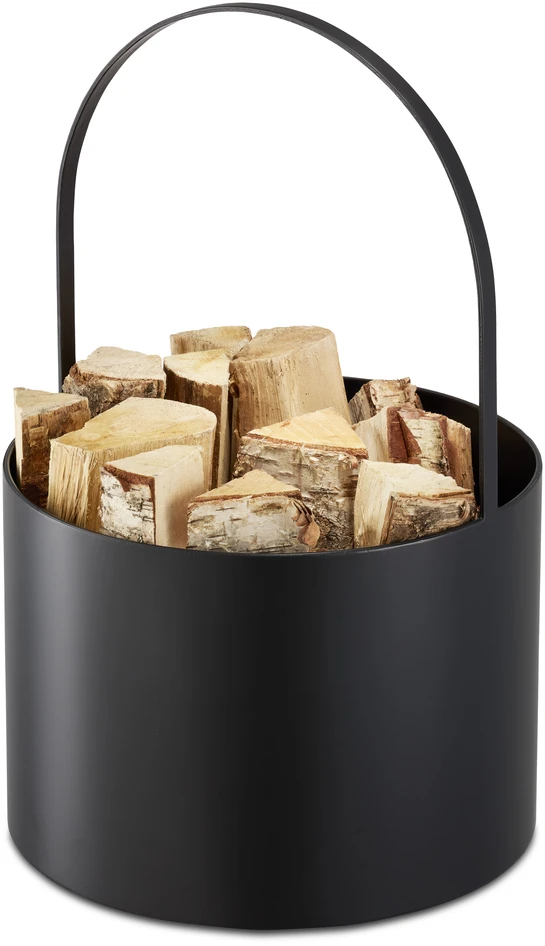 Wilgot - Vedkorg, H 45 Ø 35 cm - Svart