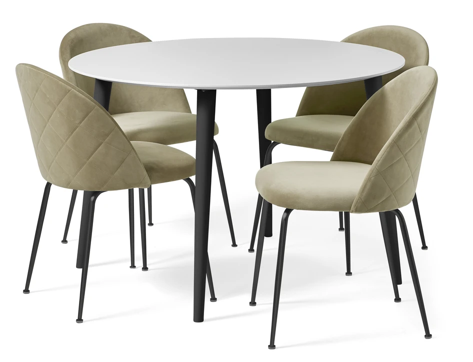 Plaine - Matgrupp med 4 stolar Kiwi - Beige