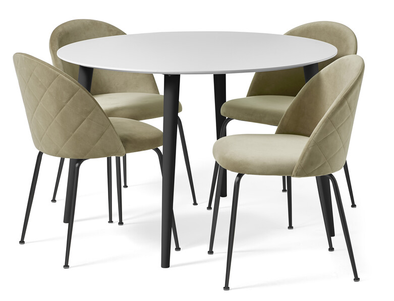 Plaine - Matgrupp med 4 stolar Kiwi - Beige