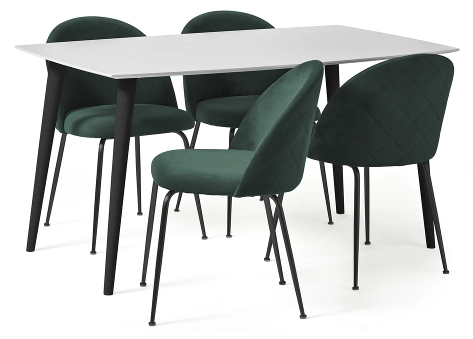 Plaine - Matgrupp med 4 stolar Kiwi - Grön