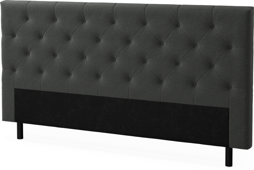 Delux Pikerad Låg - Sänggavel, 90-210 cm - Grå