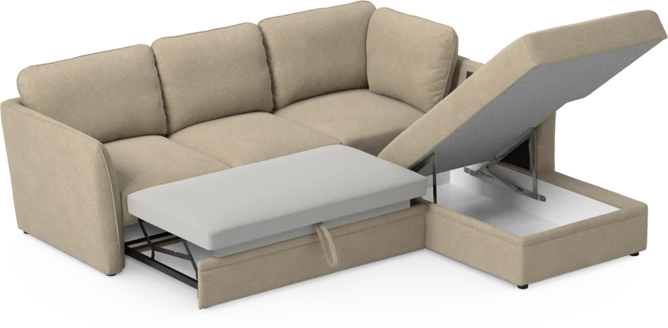 Öland - Bäddsoffa med divan höger - Beige