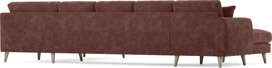 Eden - 3-sits soffa med schäslong vänster och divan höger - Röd