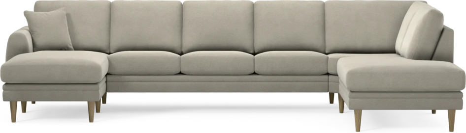 Eden - 3-sits soffa med schäslong vänster och divan höger - Brun