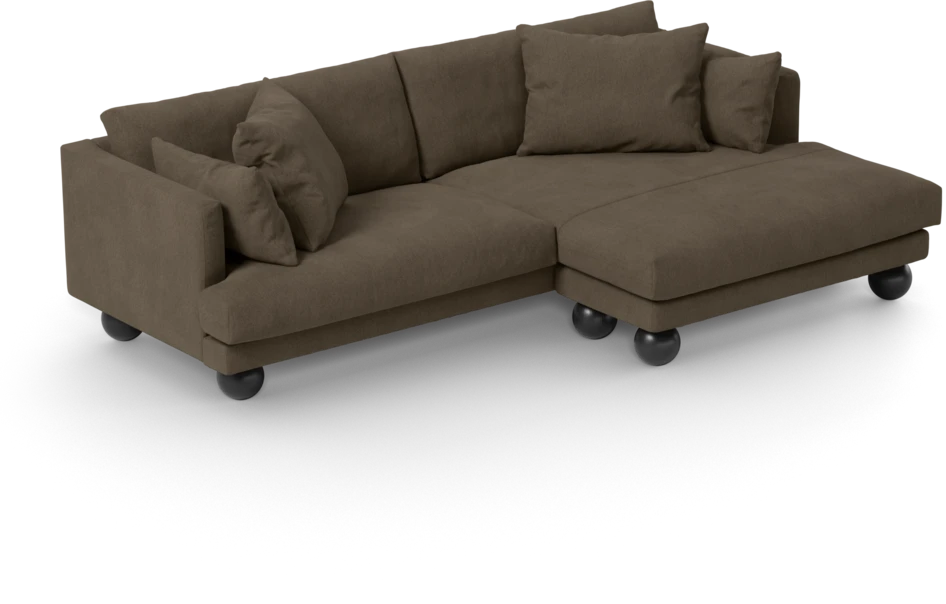 Harper - 4-sits med schäslong XL höger - Brun