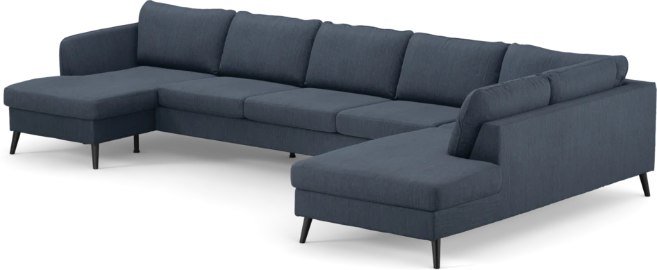 County - 4-sits soffa med schäslong vänster och divan höger - Blå
