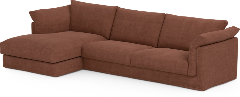 Cherrie - 3-sits soffa med schäslong vänster, med kappa - Orange