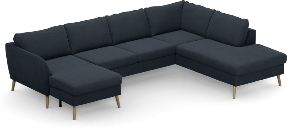 County - 3-sits soffa med schäslong vänster och divan höger - Blå
