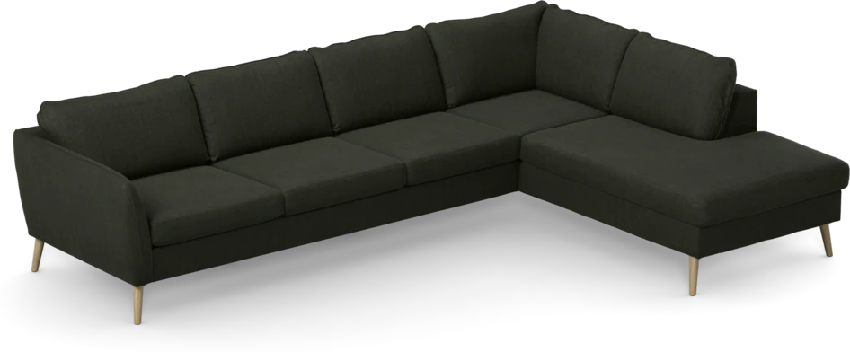 County - 3-sits soffa med divan höger - Grön