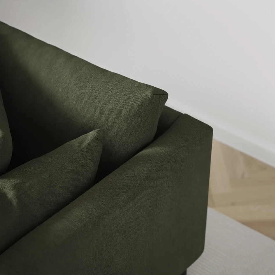 Harper - 3-sits soffa med divan höger - Grön