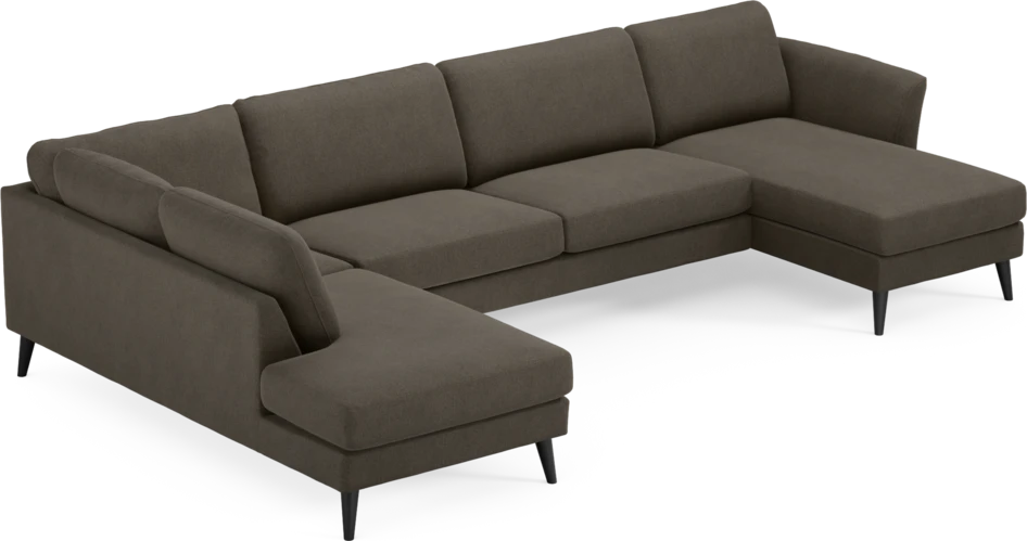 Bridge - 3-sits soffa med divan vänster och schäslong höger - Brun