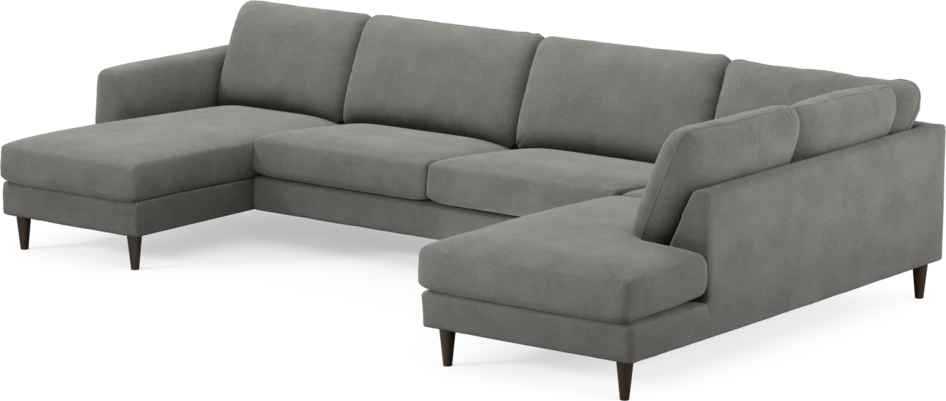 Bridge - 3-sits soffa med schäslong vänster och divan höger - Grå
