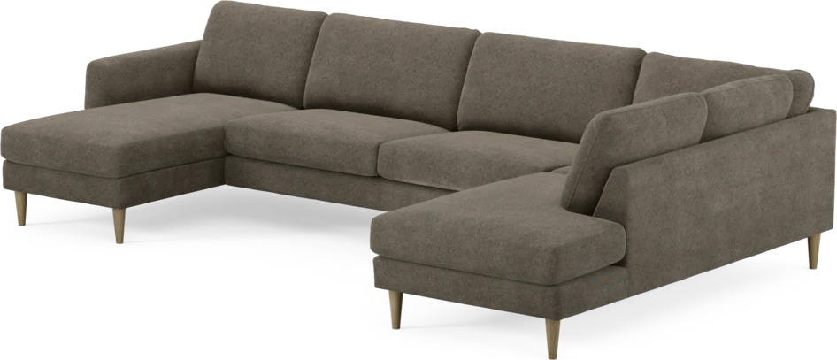Bridge - 3-sits soffa med schäslong vänster och divan höger - Brun