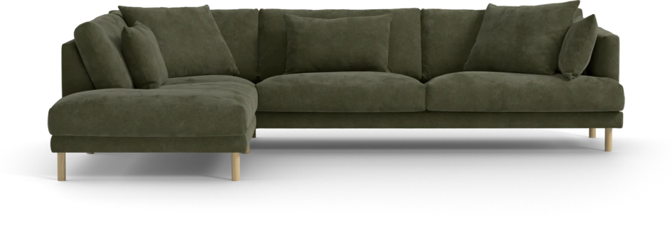 Harper - 3-sits soffa med divan vänster - Grön