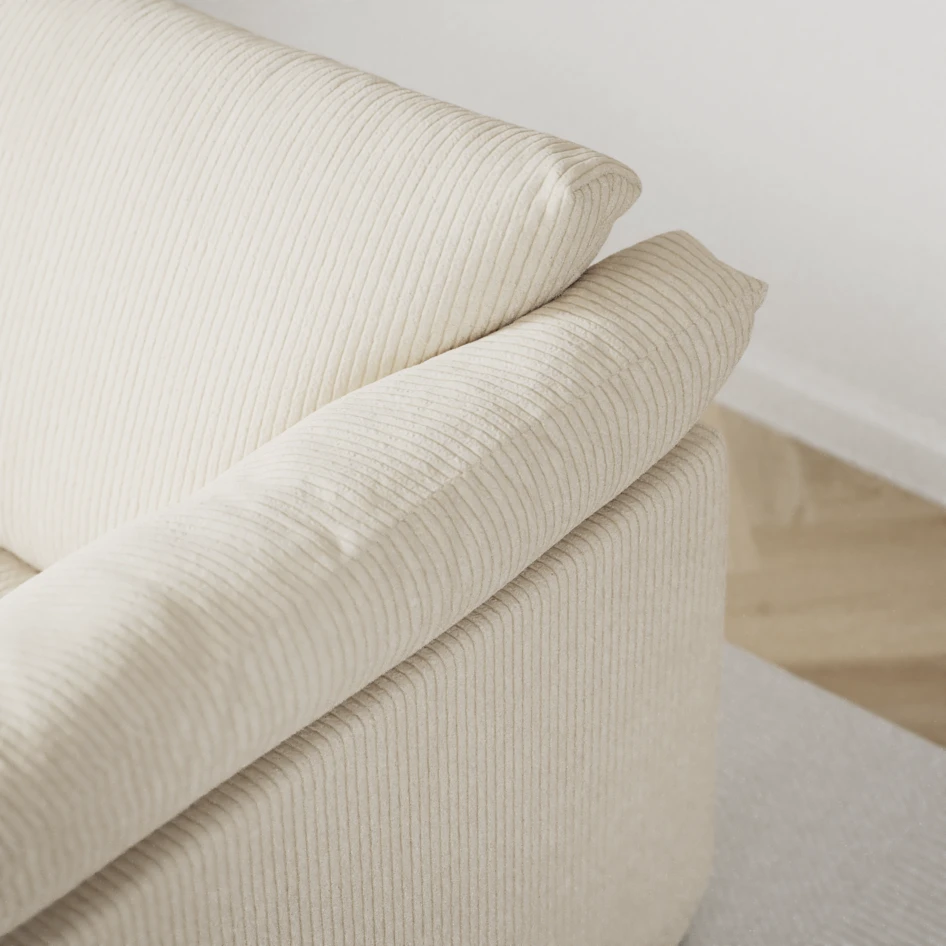 Cherrie Klädsel - Klädsel till 3-sits soffa med divan höger - Vit
