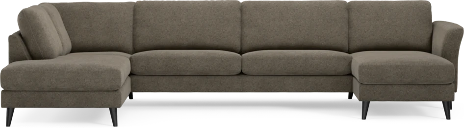 Bridge - 3-sits soffa med divan vänster och schäslong höger - Brun