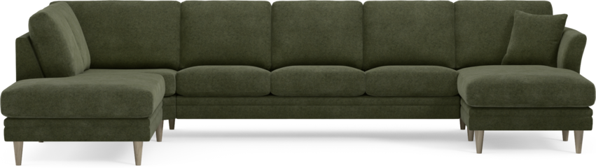 Eden - 3-sits soffa med divan vänster och schäslong höger - Grön