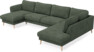 Bridge - 3-sits soffa med schäslong vänster och divan höger - Grön