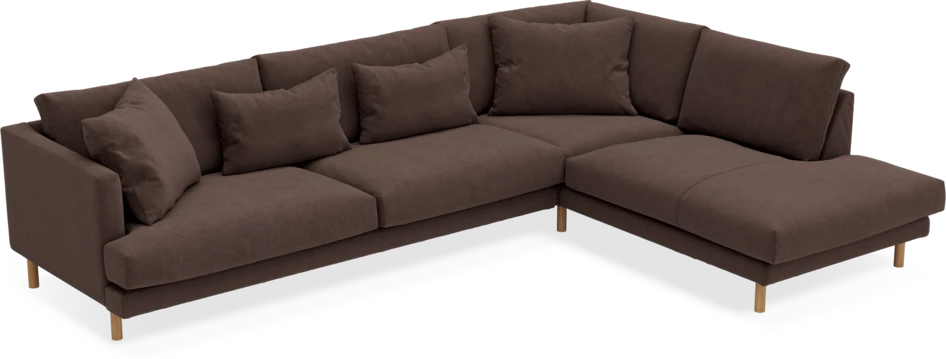 Harper - 3-sits soffa med divan höger - Brun