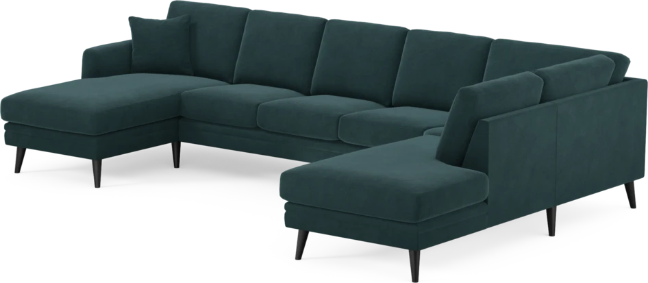 Eden - 3-sits soffa med schäslong vänster och divan höger - Blå