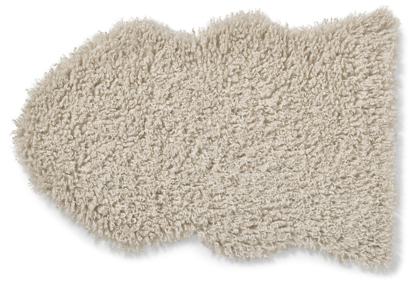 Curly - Konstfäll, lockig, B60 L90 cm - Beige