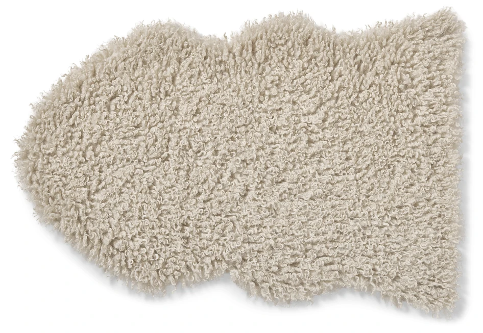 Curly - Konstfäll, lockig, B60 L90 cm - Beige