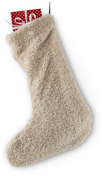 Curly - Julstrumpa,  B 23, H 53 cm - Beige