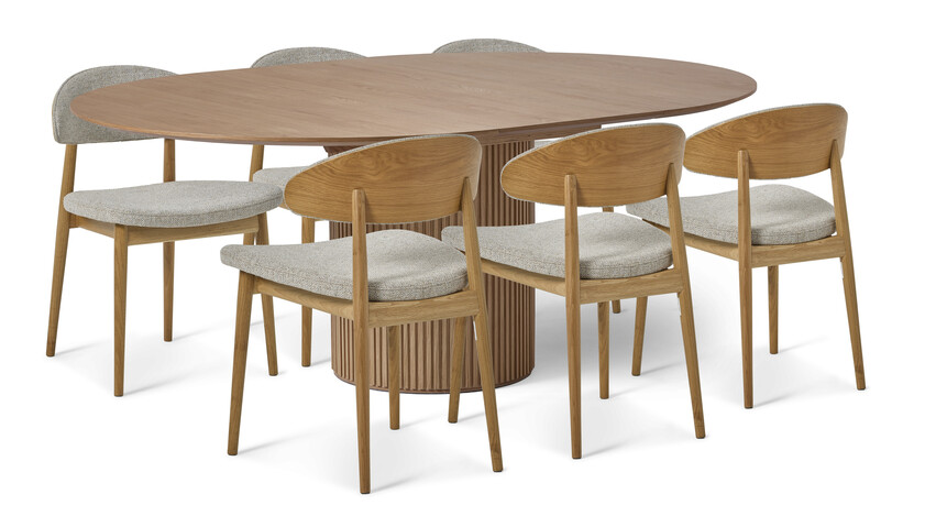 Astrid - Matgrupp med 6 stolar Canape - Beige