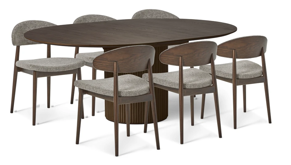 Astrid - Matgrupp med 6 stolar Canape - Brun