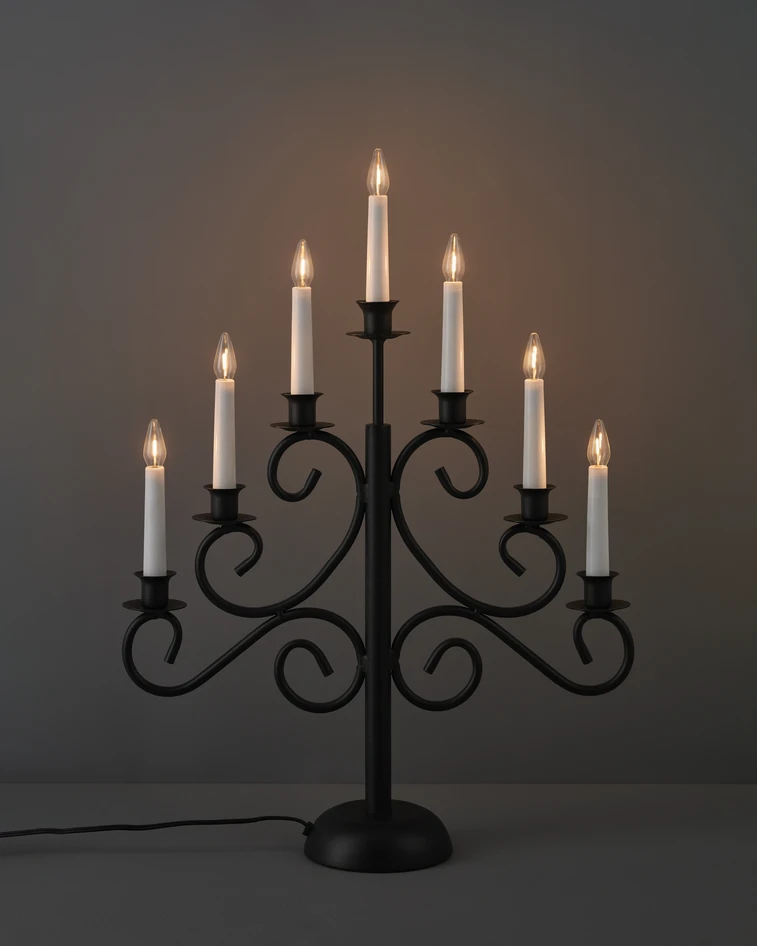 Natalia - Adventsljusstake, 40x55x11,5 cm - Svart