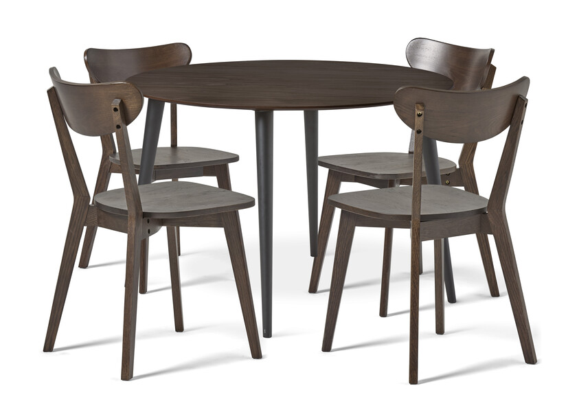 Plaine - Matgrupp med 4 stolar Ludvig - Brun