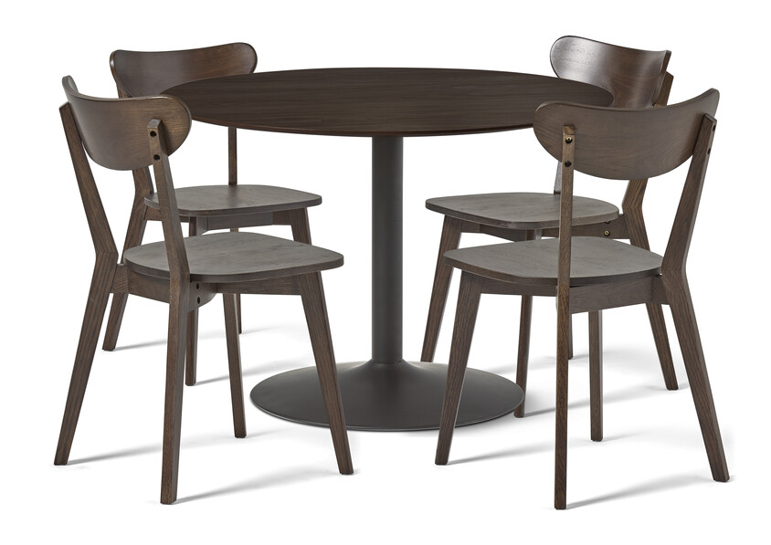 Plaine - Matgrupp med 4 stolar Ludvig - Brun