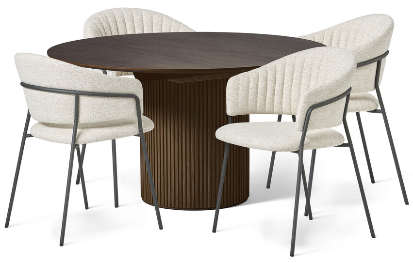 Astrid - Matgrupp med 4 karmstolar Sharon - Beige