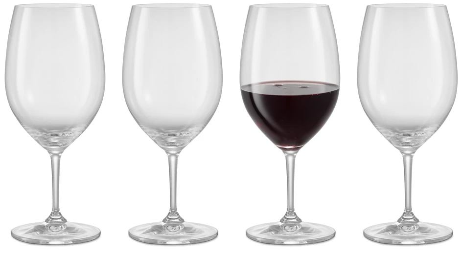 Vivino - Rödvinsglas, H 21,7 Ø 9,5 cm, 61 cl, 4-pack - Vit