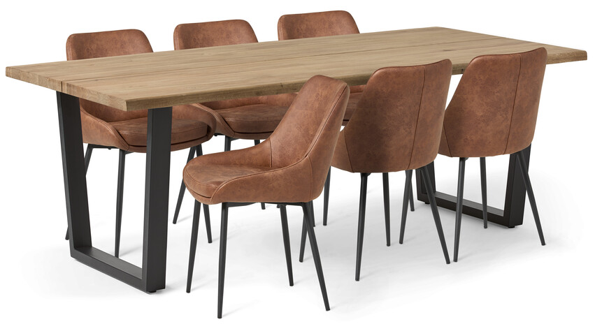 Eastwood live - Matgrupp med 6 stolar Leon - Beige