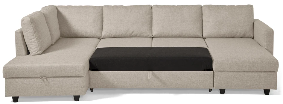 Skaftö - Bäddsoffa med divan vänster och schäslong höger - Beige