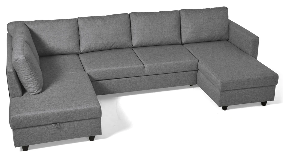 Skaftö - Bäddsoffa med divan vänster och schäslong höger - Grå