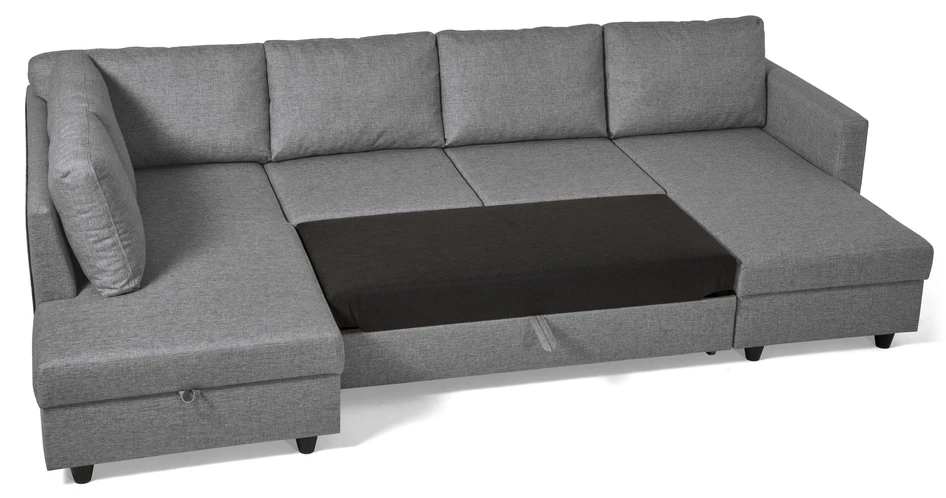 Skaftö - Bäddsoffa med divan vänster och schäslong höger - Grå