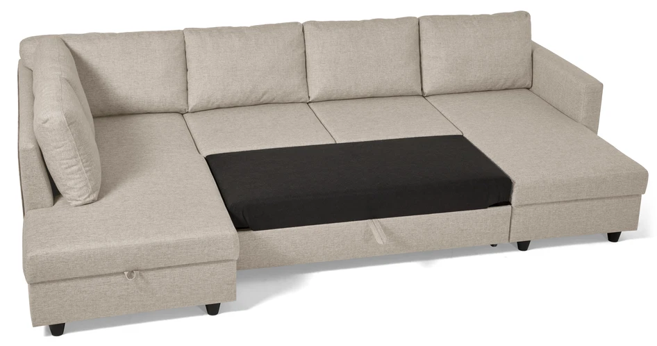 Skaftö - Bäddsoffa med divan vänster och schäslong höger - Beige