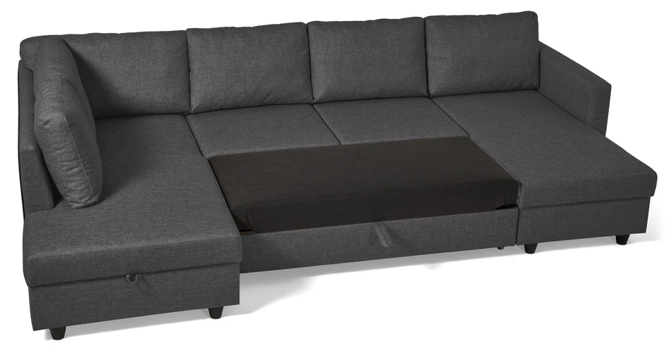 Skaftö - Bäddsoffa med divan vänster och schäslong höger - Grå