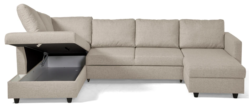 Skaftö - Bäddsoffa med divan vänster och schäslong höger - Beige