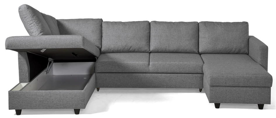 Skaftö - Bäddsoffa med divan vänster och schäslong höger - Grå