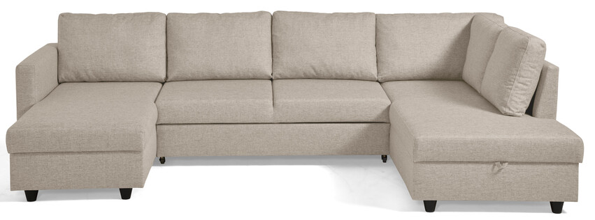 Skaftö - Bäddsoffa med schäslong vänster och divan höger - Beige