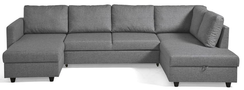 Skaftö - Bäddsoffa med schäslong vänster och divan höger - Grå