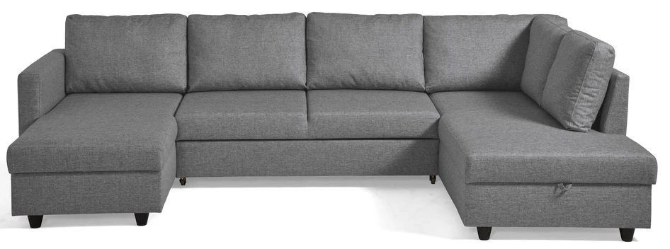 Skaftö - Bäddsoffa med schäslong vänster och divan höger - Grå