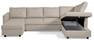 Skaftö - Bäddsoffa med schäslong vänster och divan höger - Beige